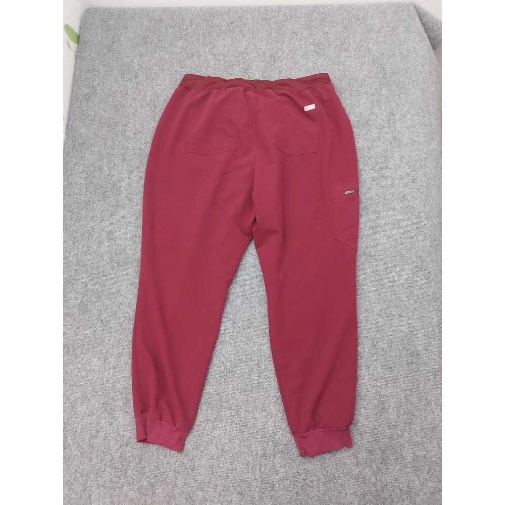 FIGS Scrub Pants Joggers Womens 2XL Burgundy Drawstring Technical Collection - Picture 2 of 12